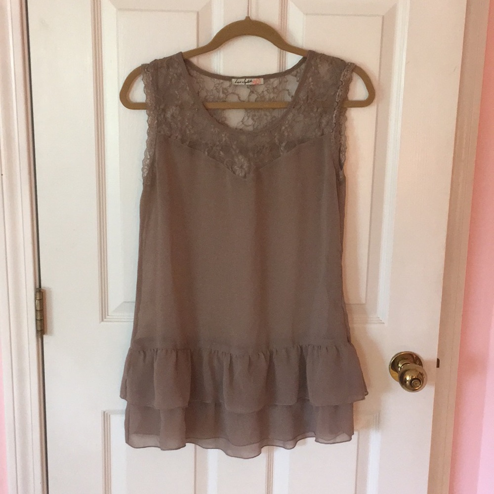 Nordstrom sheer ruffled sheer top